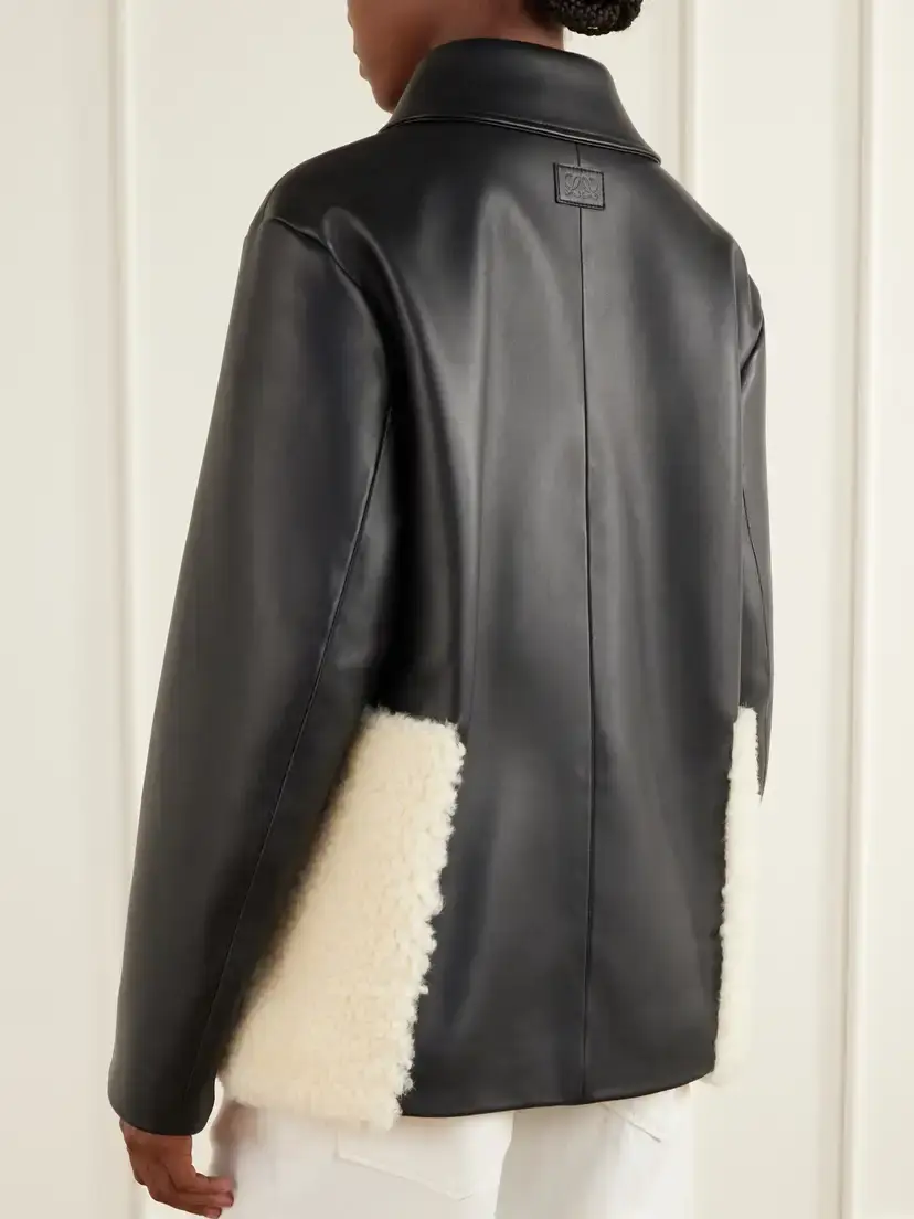 Loewe Shearling-trimmed Leather Jacket | Thumbnail 3 Loewe Shearling-trimmed Leather Jacket | Thumbnail 3