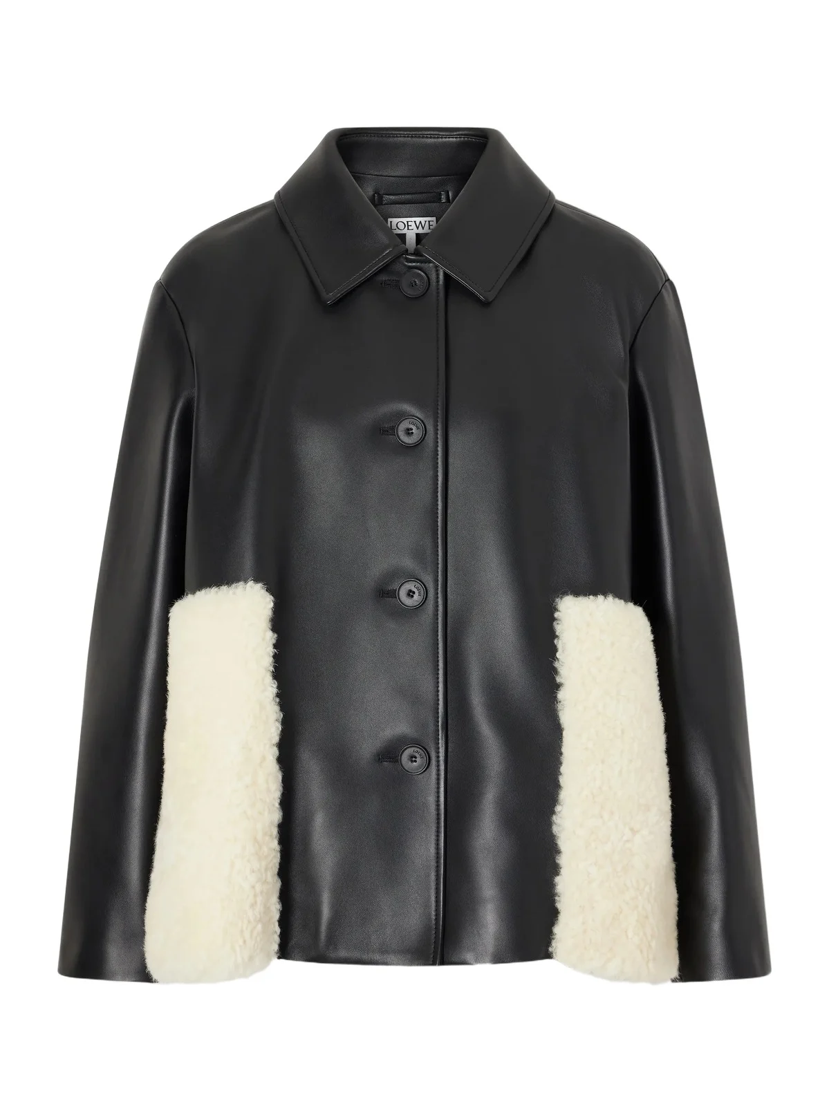 Shearling-trimmed Leather Jacket Shearling-trimmed Leather Jacket