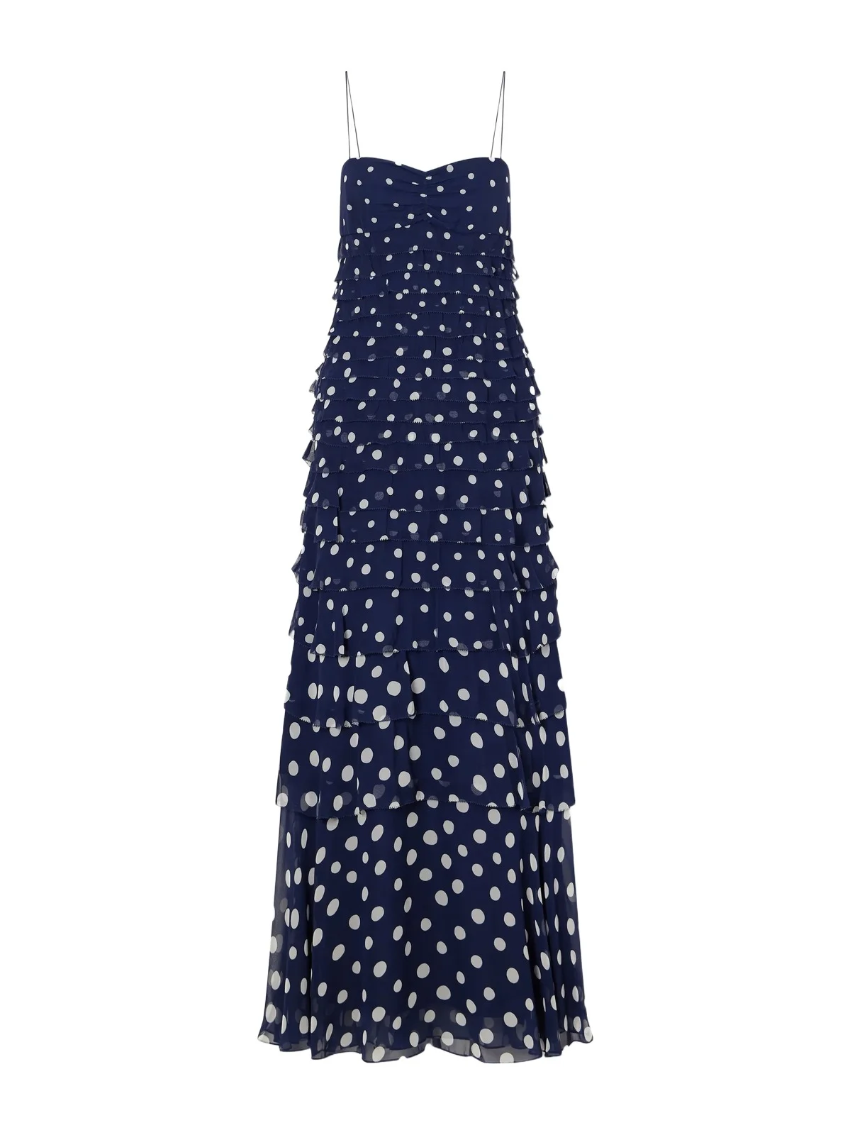Saloni Niki Polka-dot Chiffon Gown