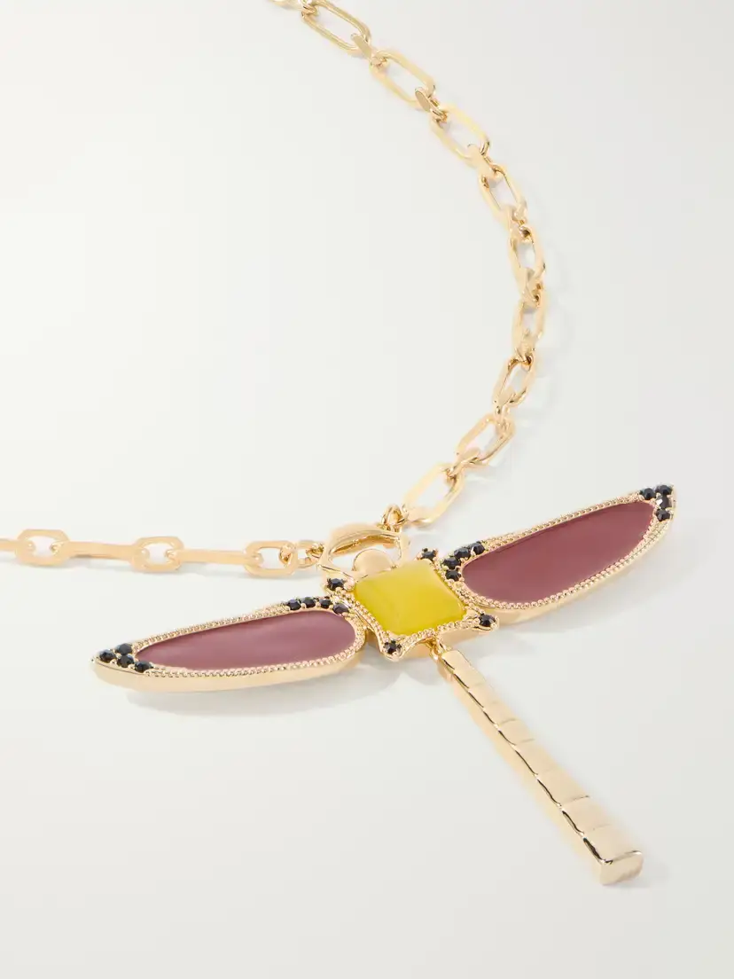 La DoubleJ Dragonfly Gold-plated Agate Necklace | Thumbnail 4