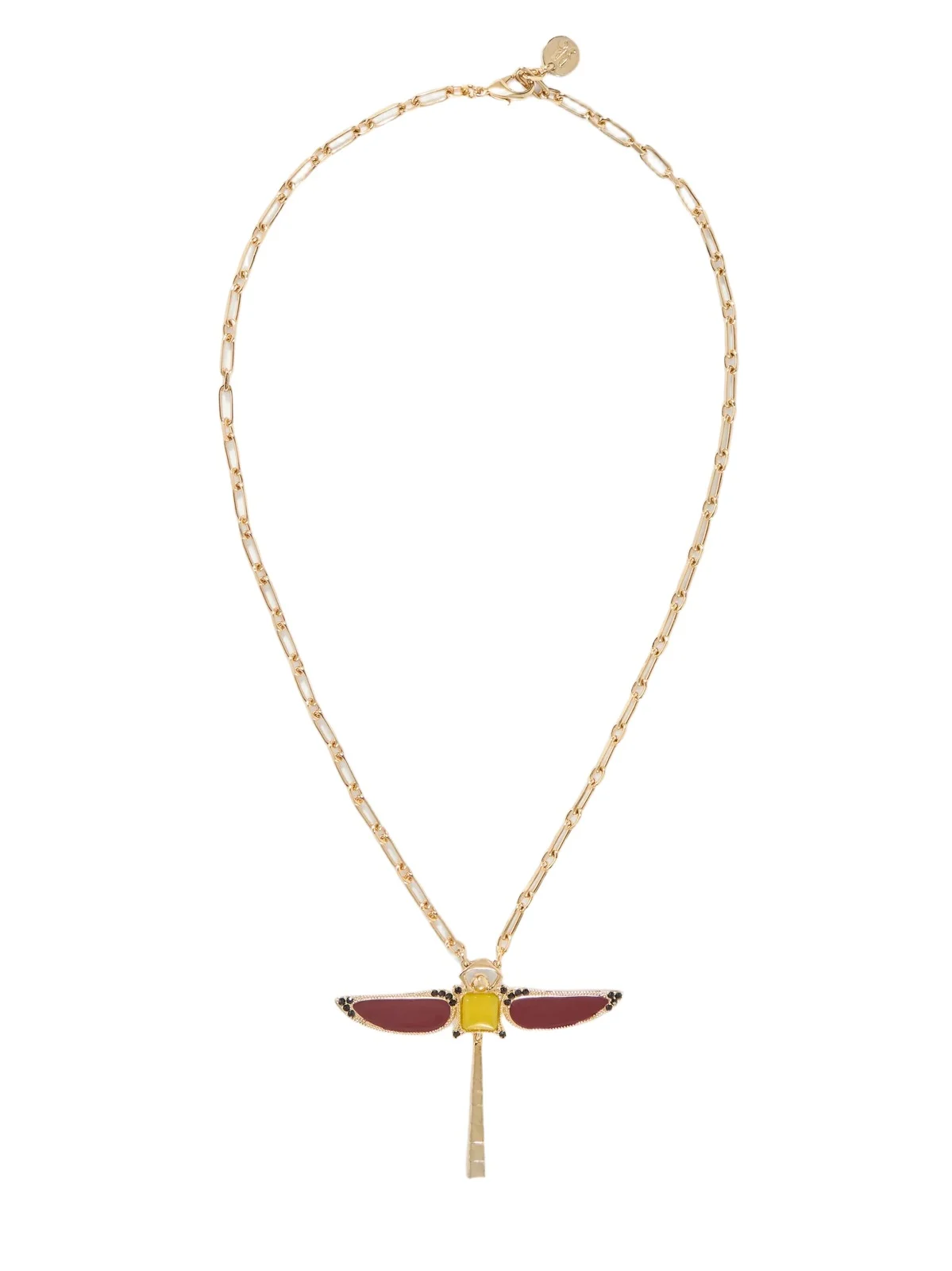 La DoubleJ Dragonfly Gold-plated Agate Necklace