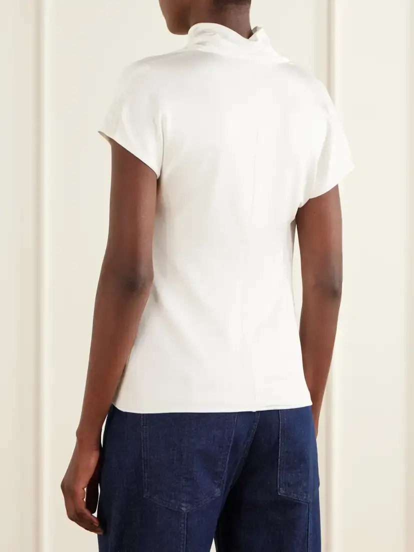 Another Tomorrow Draped Jersey Top | Thumbnail 4