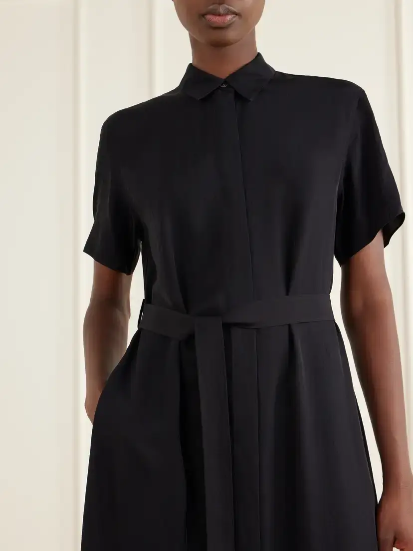 Theory Belted Crepe Midi Dress | Thumbnail 4 Theory Belted Crepe Midi Dress | Thumbnail 4