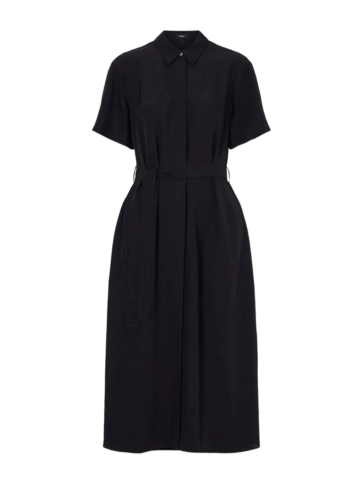Belted Crepe Midi Dress