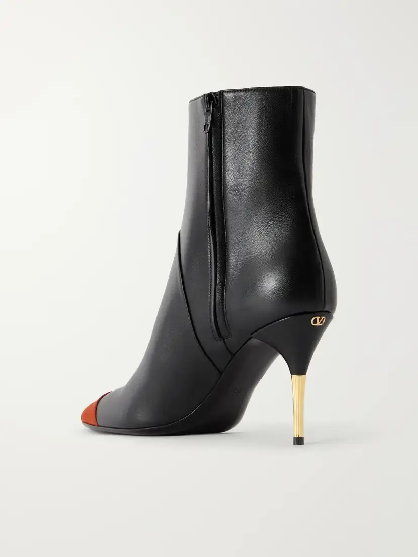 Valentino Garavani Sinead Bootie 85 Suede-trimmed Leather Ankle Boots | Thumbnail 3
