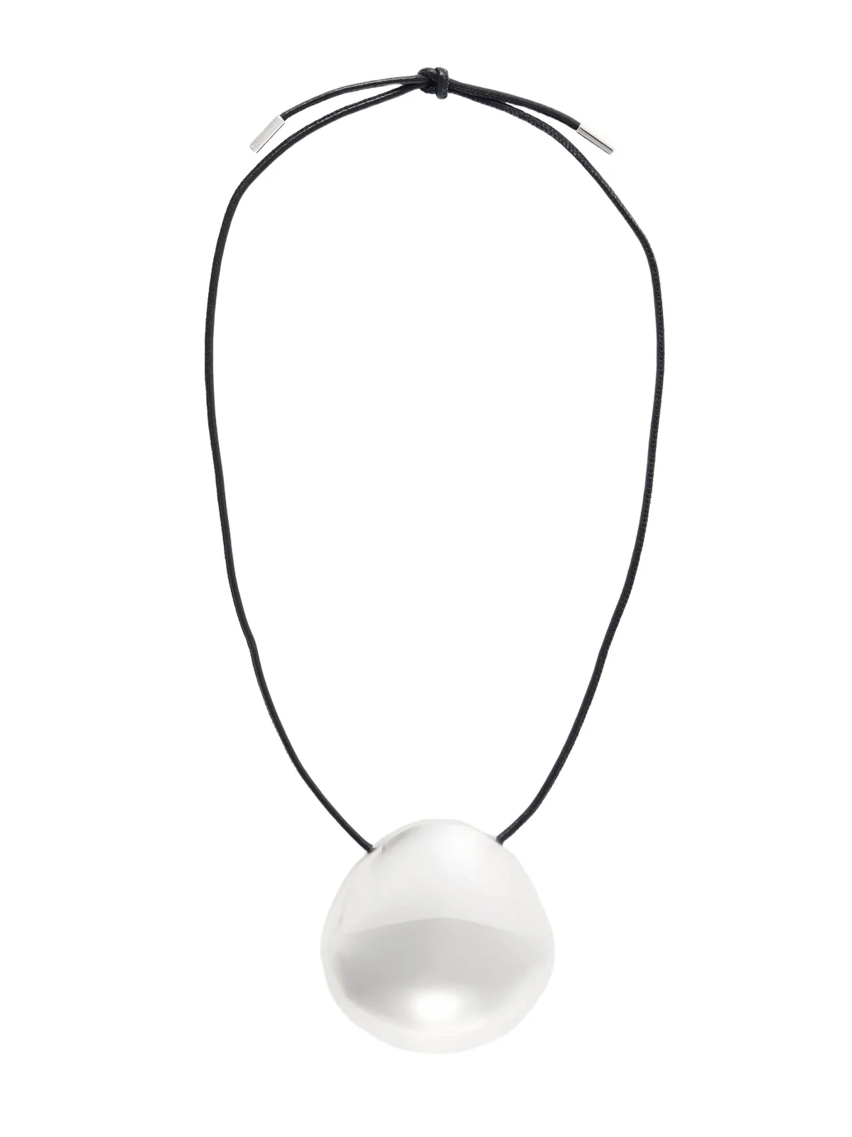 Silver-tone Leather Necklace Silver-tone Leather Necklace