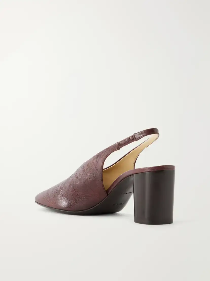 Lemaire Glove 80 Crinkled-leather Slingback Pumps | Thumbnail 3 Lemaire Glove 80 Crinkled-leather Slingback Pumps | Thumbnail 3
