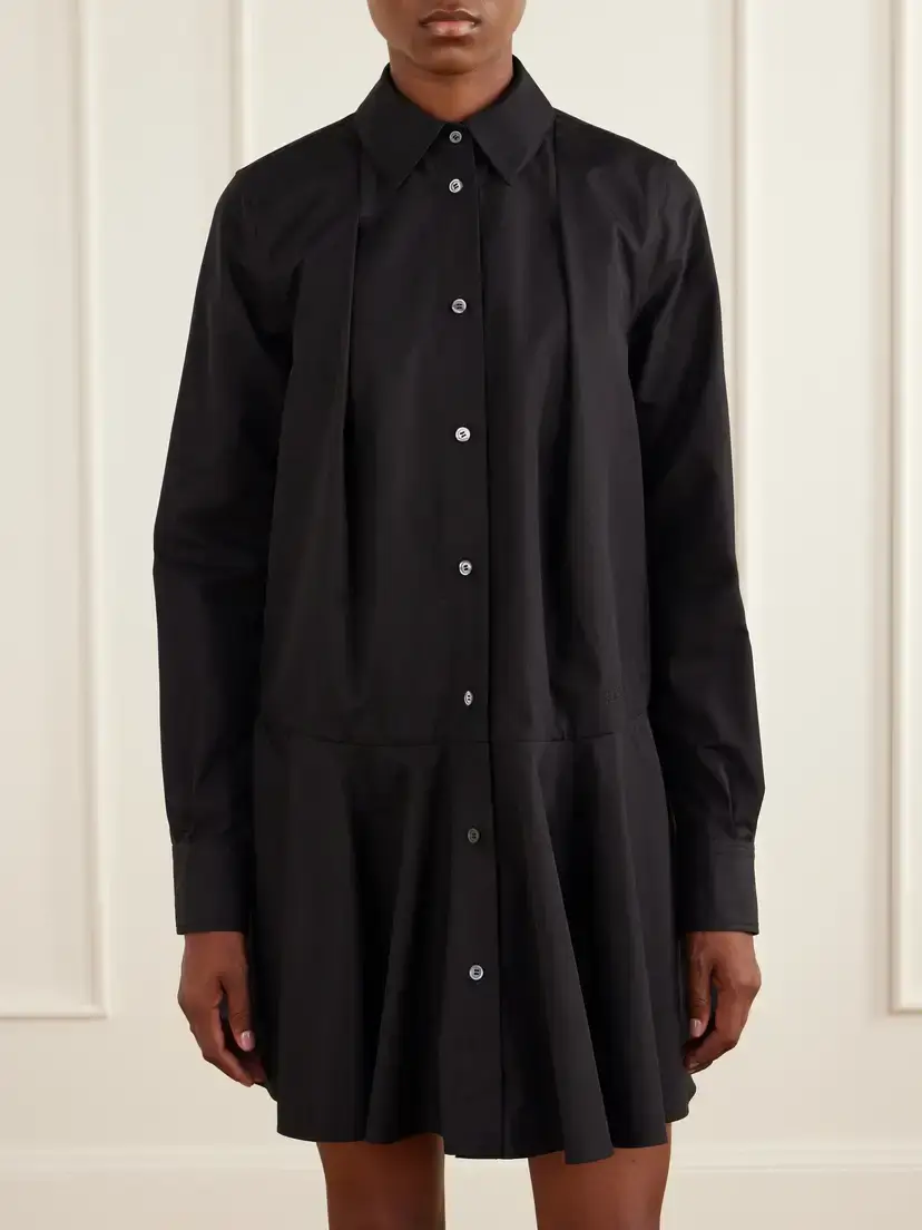 Loewe Pleated Cotton-poplin Mini Dress | Thumbnail 3 Loewe Pleated Cotton-poplin Mini Dress | Thumbnail 3