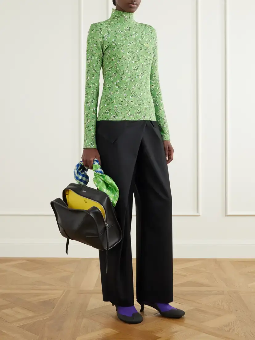 Loewe Logo-embroidered Floral-jacquard Knitted Top | Thumbnail 2 Loewe Logo-embroidered Floral-jacquard Knitted Top | Thumbnail 2