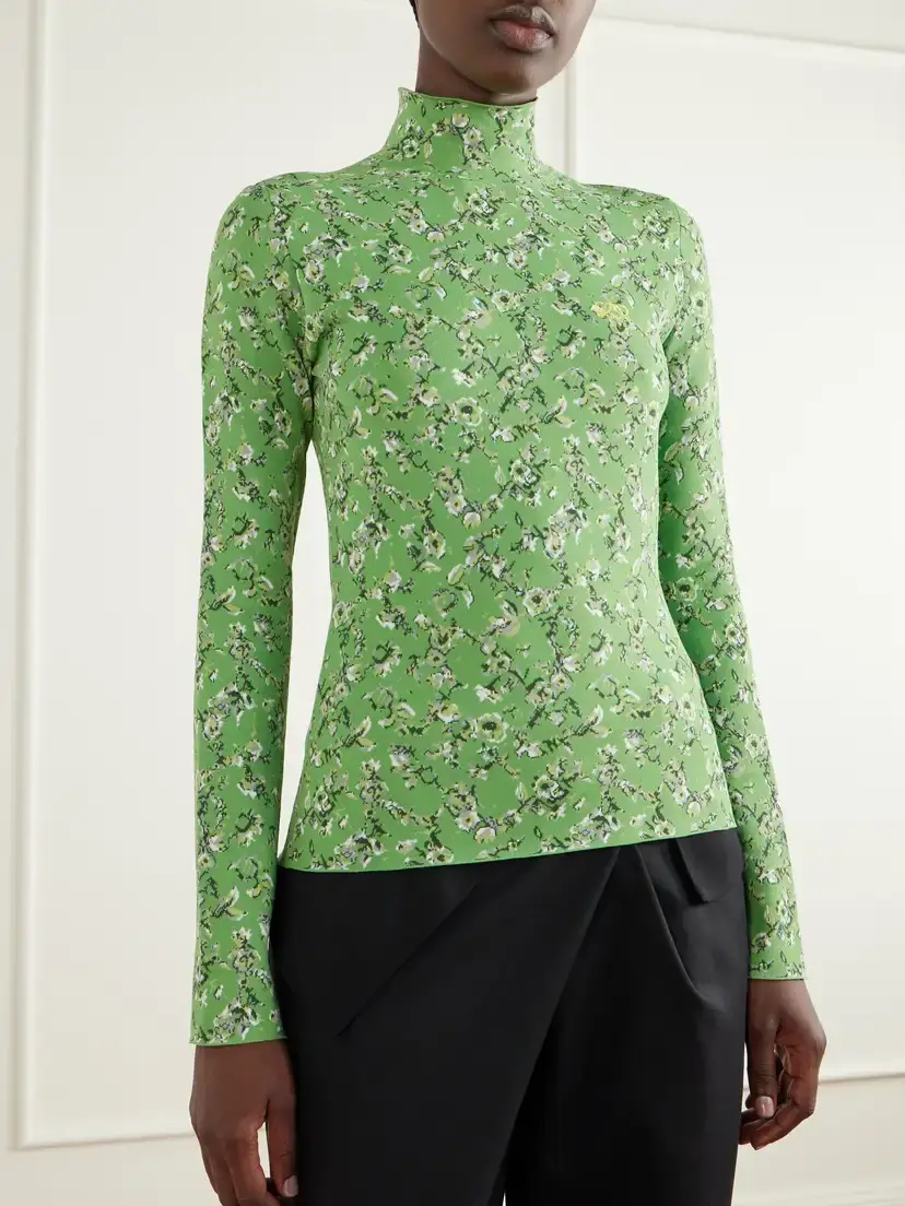 Loewe Logo-embroidered Floral-jacquard Knitted Top | Thumbnail 3 Loewe Logo-embroidered Floral-jacquard Knitted Top | Thumbnail 3