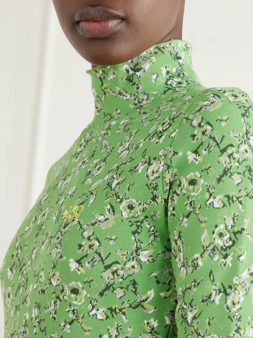 Loewe Logo-embroidered Floral-jacquard Knitted Top | Thumbnail 5 Loewe Logo-embroidered Floral-jacquard Knitted Top | Thumbnail 5