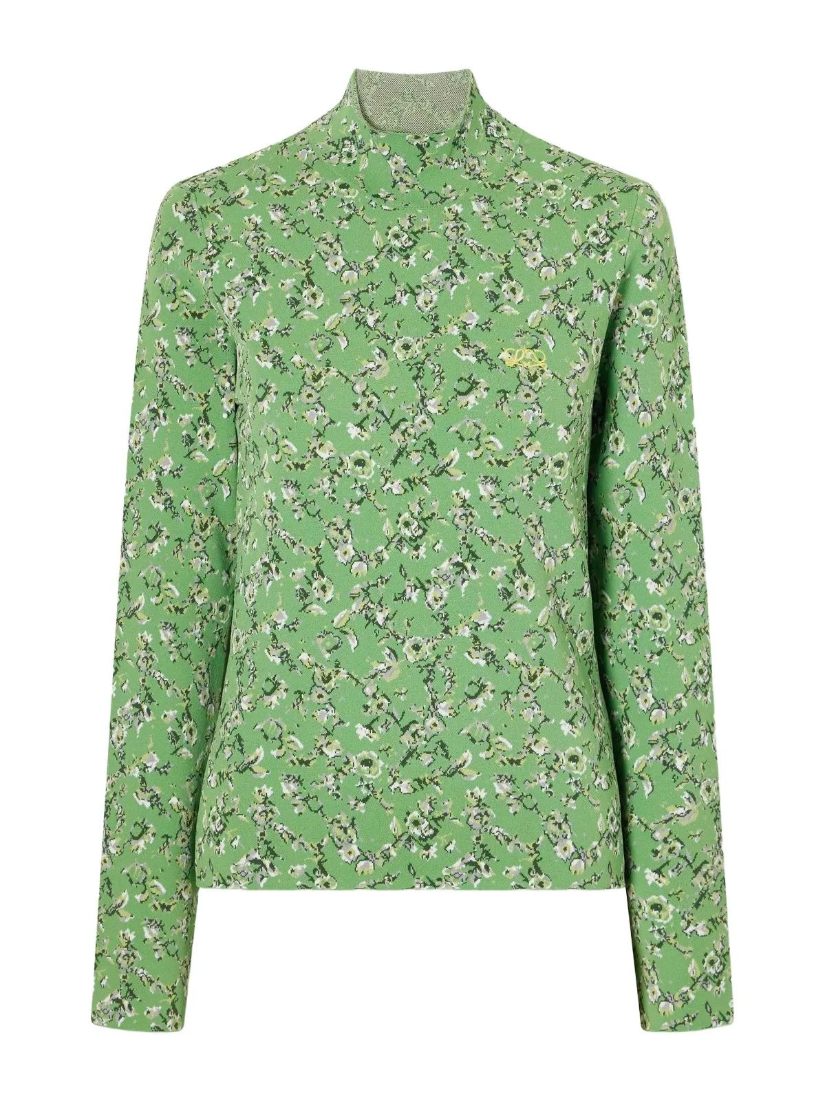 Loewe Logo-embroidered Floral-jacquard Knitted Top