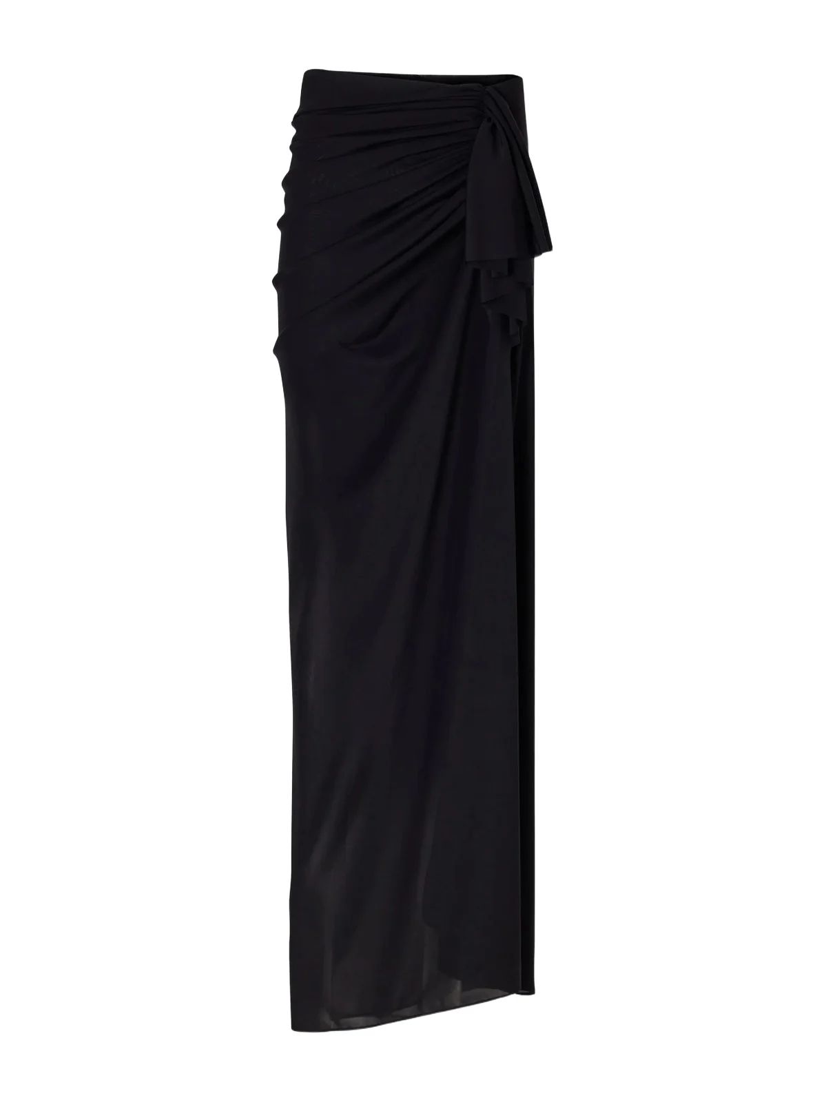 Tie-detailed Gathered Powermesh Maxi Skirt Tie-detailed Gathered Powermesh Maxi Skirt