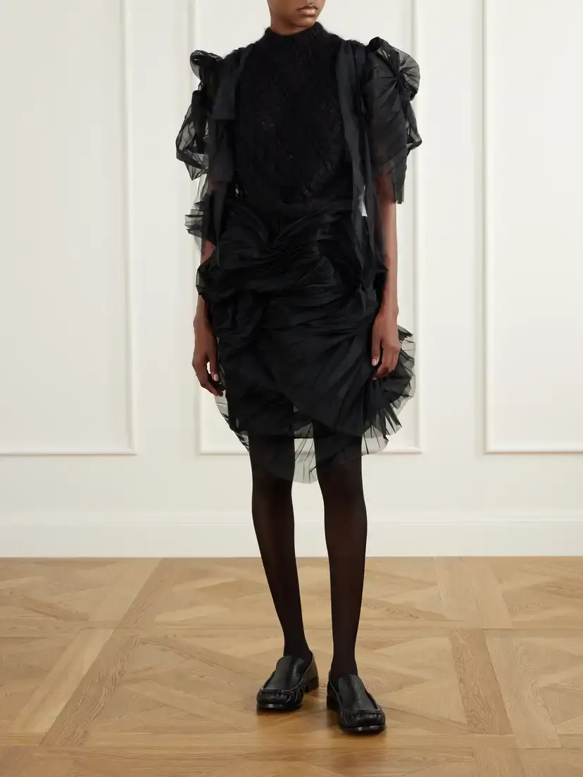 Pauline Dujancourt Minna Eerie Pleated Organza Knee-length Skirt | Thumbnail 2