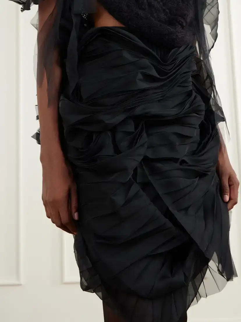 Pauline Dujancourt Minna Eerie Pleated Organza Knee-length Skirt | Thumbnail 5