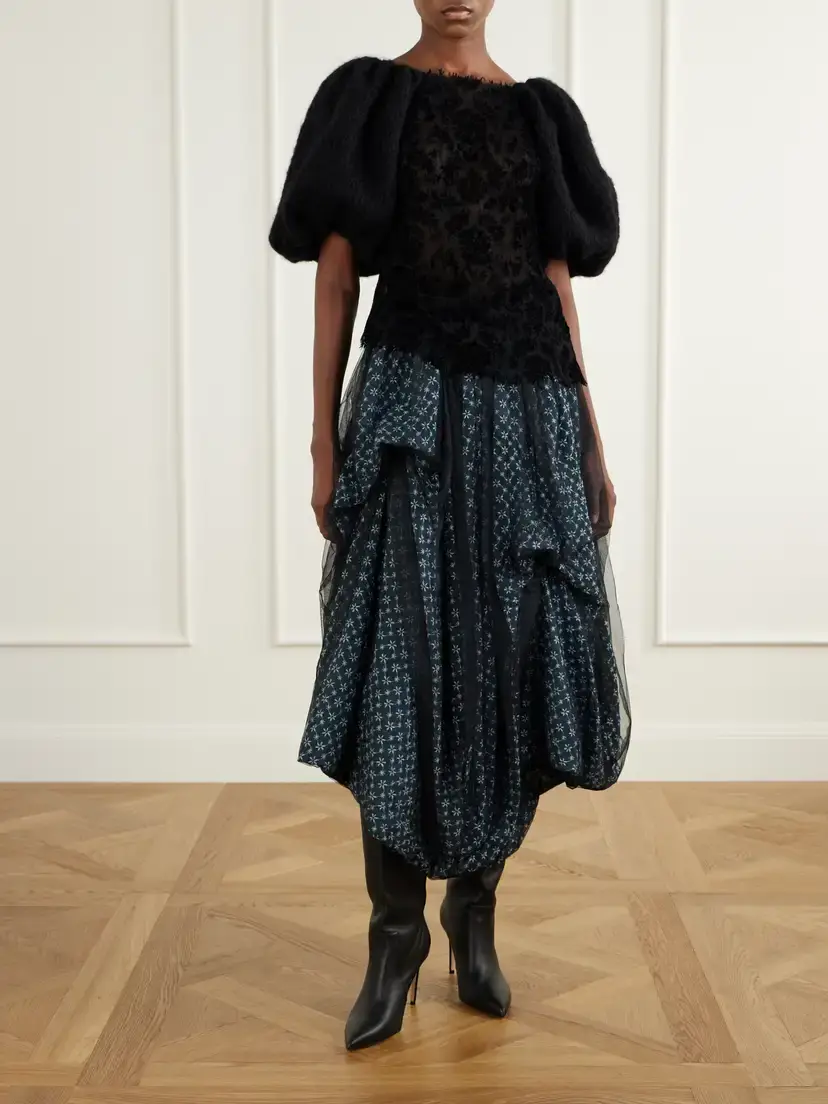Pauline Dujancourt Laia Lace-trimmed Knitted Blouse | Thumbnail 2 Pauline Dujancourt Laia Lace-trimmed Knitted Blouse | Thumbnail 2