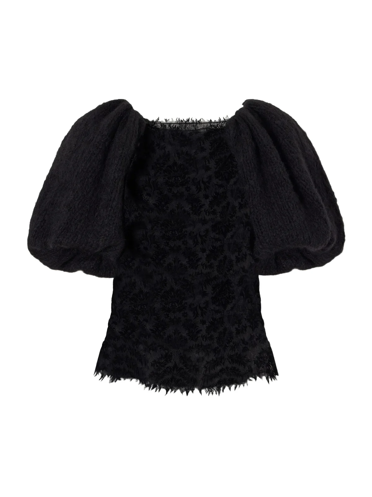 Laia Lace-trimmed Knitted Blouse Laia Lace-trimmed Knitted Blouse