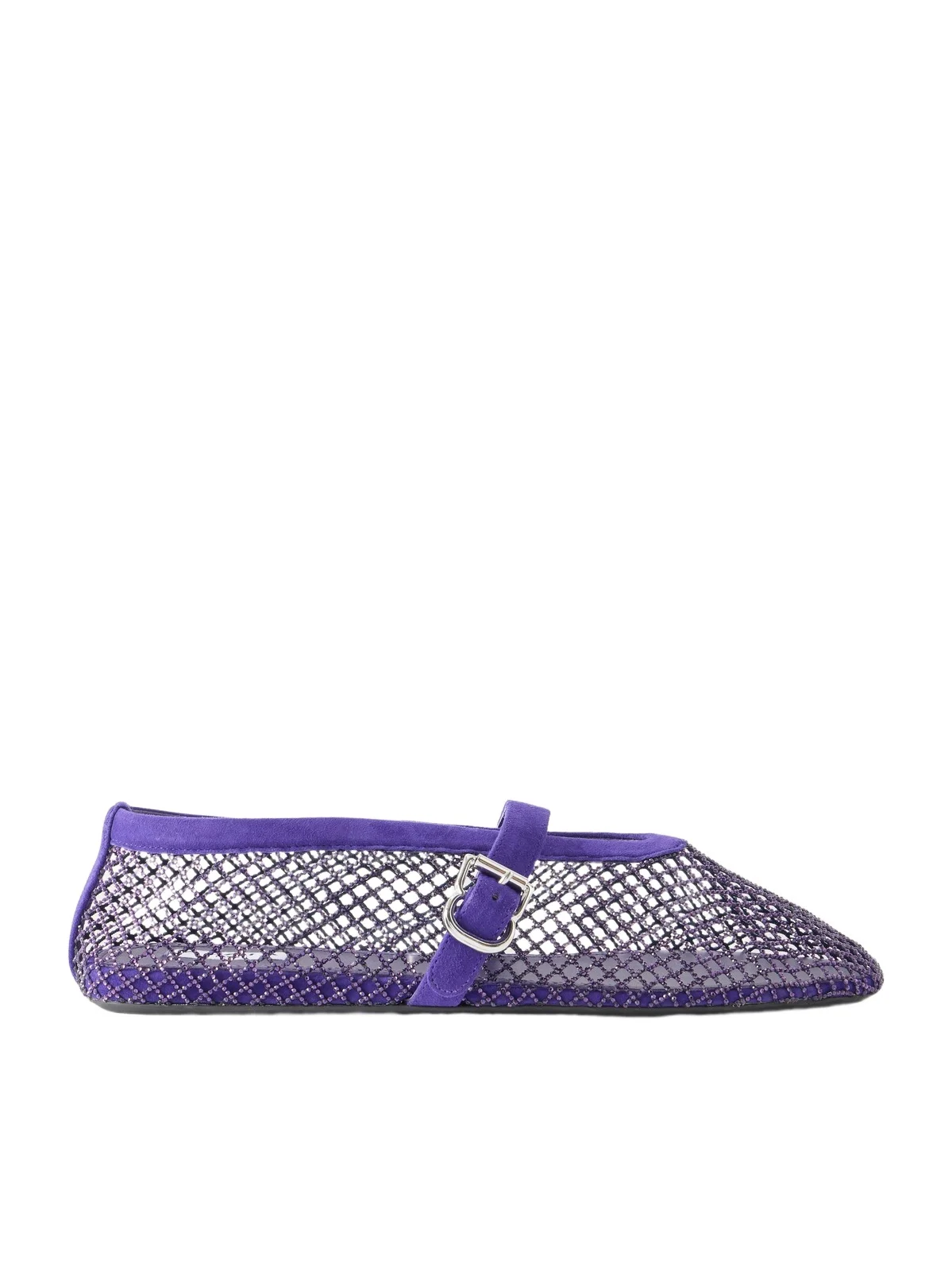 La Ballerine Crystal-embellished Suede-trimmed Mesh Ballet Flats La Ballerine Crystal-embellished Suede-trimmed Mesh Ballet Flats
