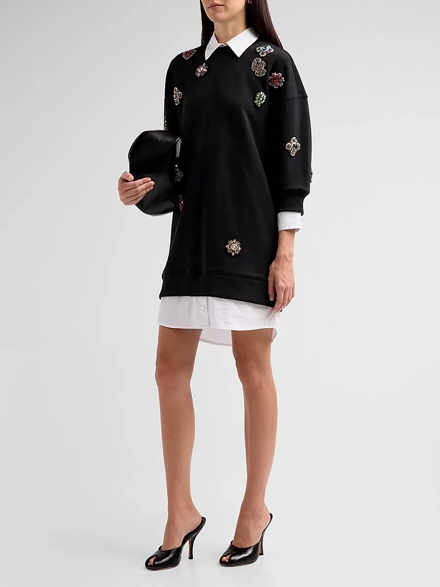 Cinq à Sept Women's Justina Baroque Patches Mini Dress | Thumbnail 4 Cinq à Sept Women's Justina Baroque Patches Mini Dress | Thumbnail 4