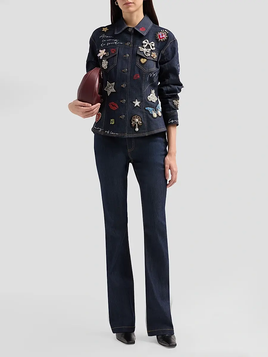 Cinq à Sept Women's Denim Scrunched Canyon Jacket | Thumbnail 2 Cinq à Sept Women's Denim Scrunched Canyon Jacket | Thumbnail 2
