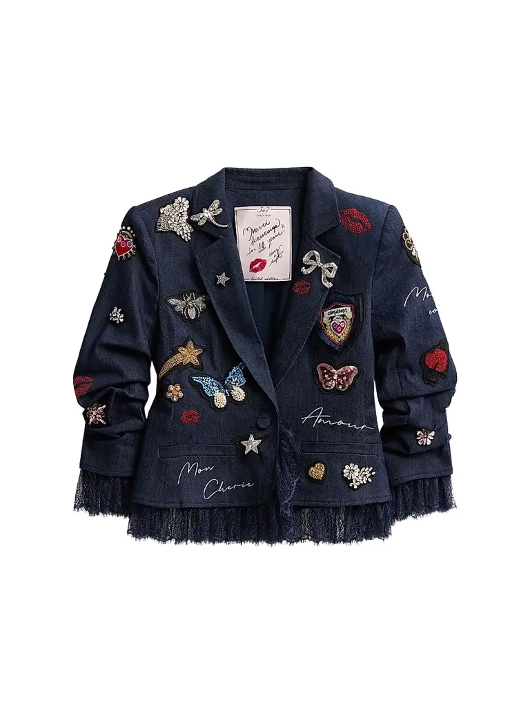 Cinq à Sept Women's Greatest Hits Le Petit Roxie Denim Jacket | Image 1 Cinq à Sept Women's Greatest Hits Le Petit Roxie Denim Jacket | Image 1