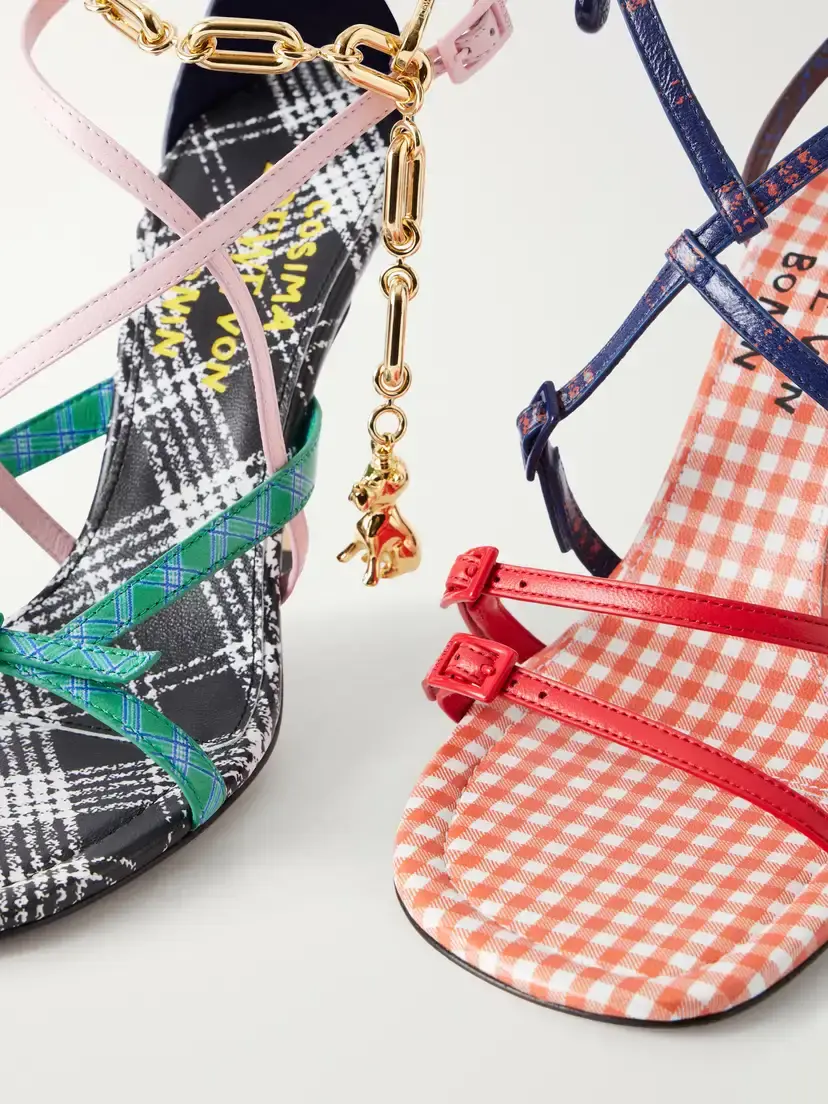 Loewe New Comic 90 Checked Leather Sandals | Thumbnail 6 Loewe New Comic 90 Checked Leather Sandals | Thumbnail 6