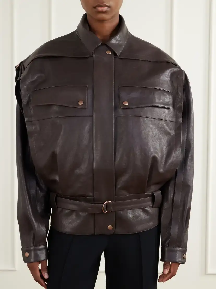 Magda Butrym Belted Leather Jacket | Thumbnail 3