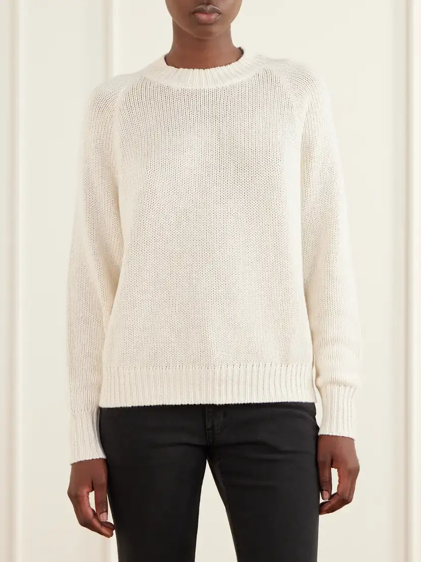 Jamie Haller The New Crew Cotton And Cashmere-blend Sweater | Thumbnail 3