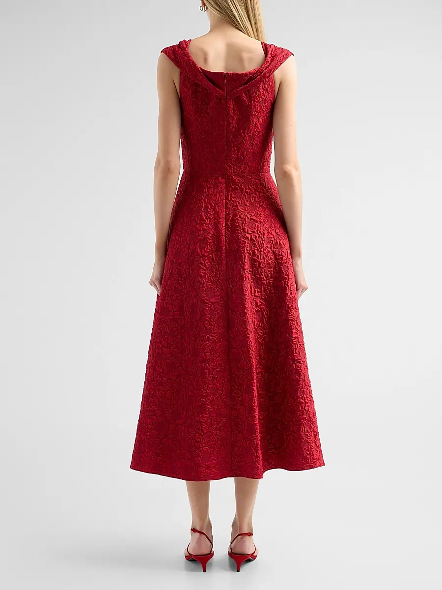 BADGLEY MISCHKA Women's Textured Twist Off-the-Shoulder Cocktail Dress | Thumbnail 3 BADGLEY MISCHKA Women's Textured Twist Off-the-Shoulder Cocktail Dress | Thumbnail 3
