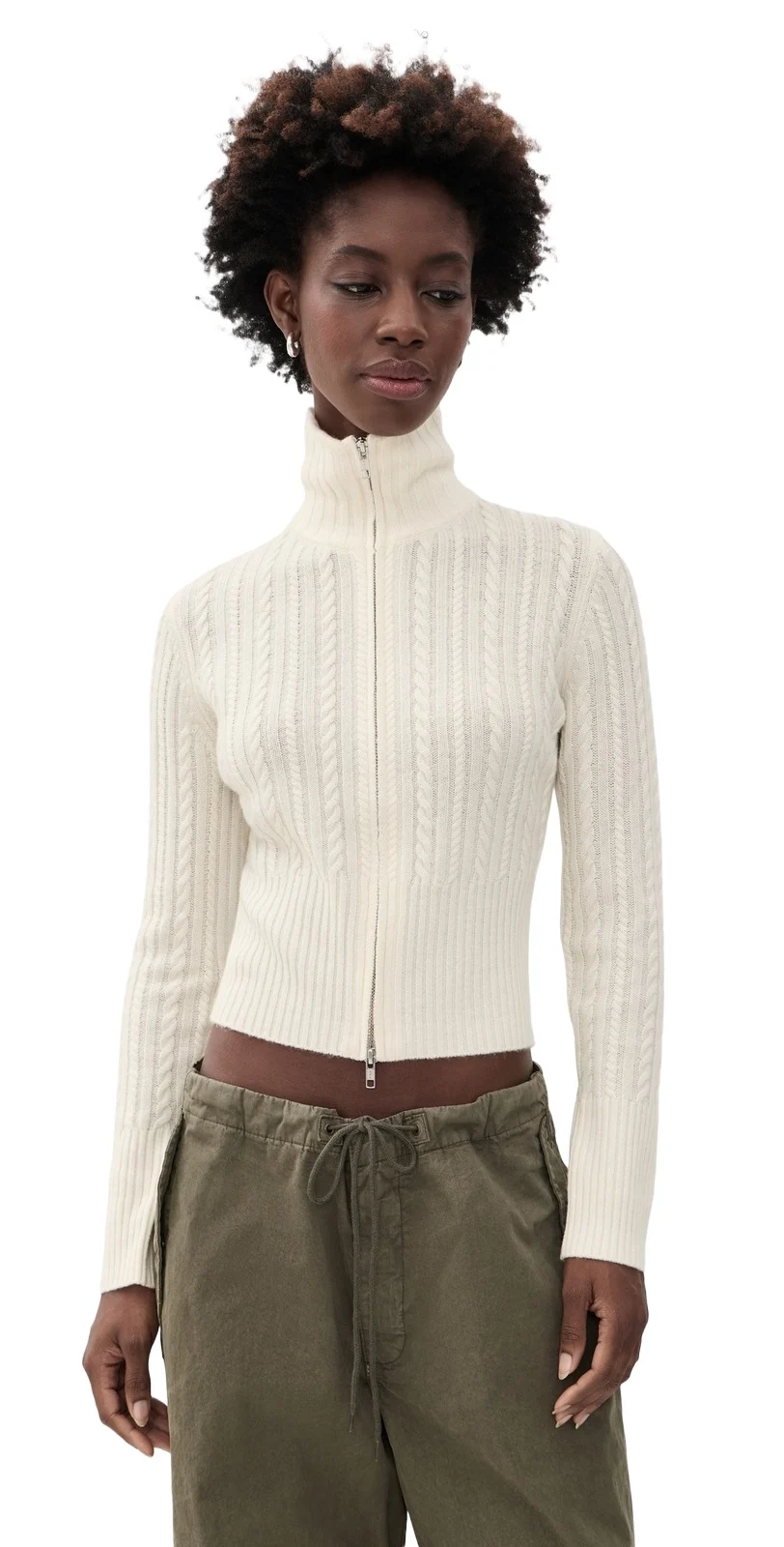 The Cable Zip Up Cardigan