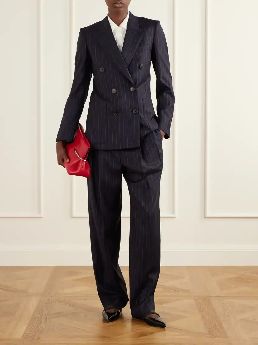 Givenchy Pinstriped Wool Tapered Pants | Thumbnail 2 Givenchy Pinstriped Wool Tapered Pants | Thumbnail 2