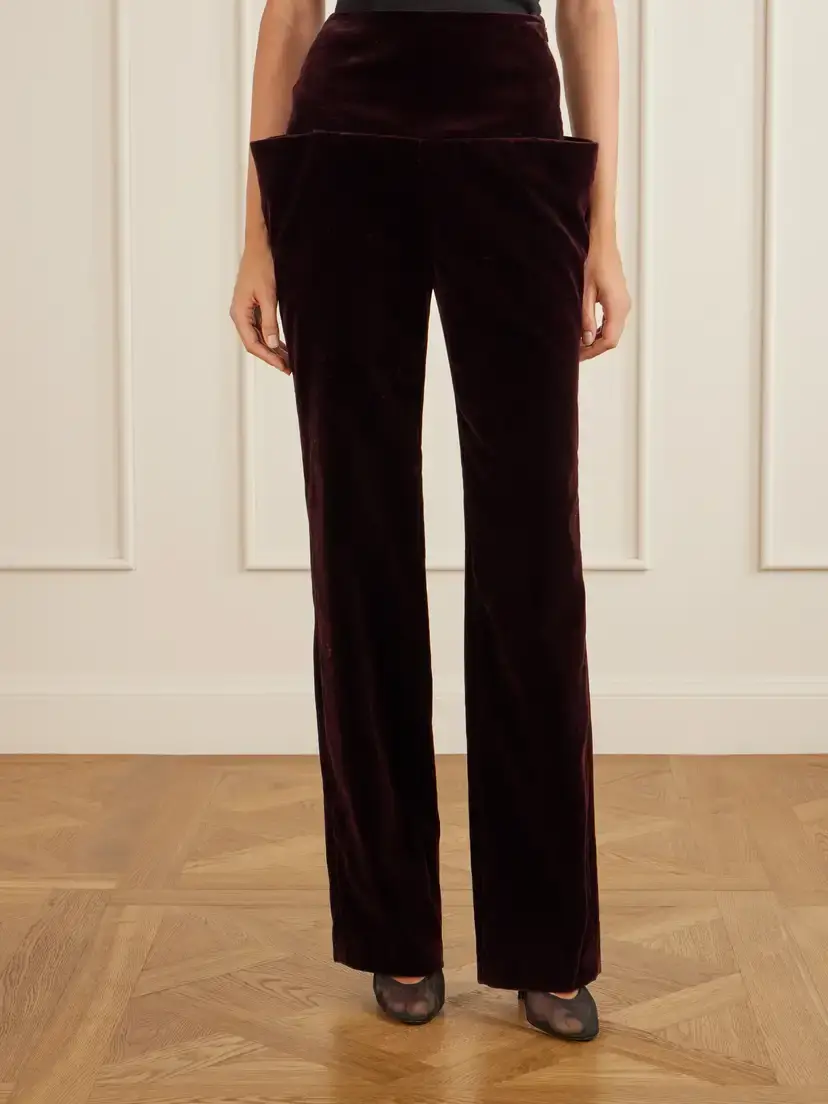 Alaïa Cotton-velvet Straight-leg Pants | Thumbnail 3