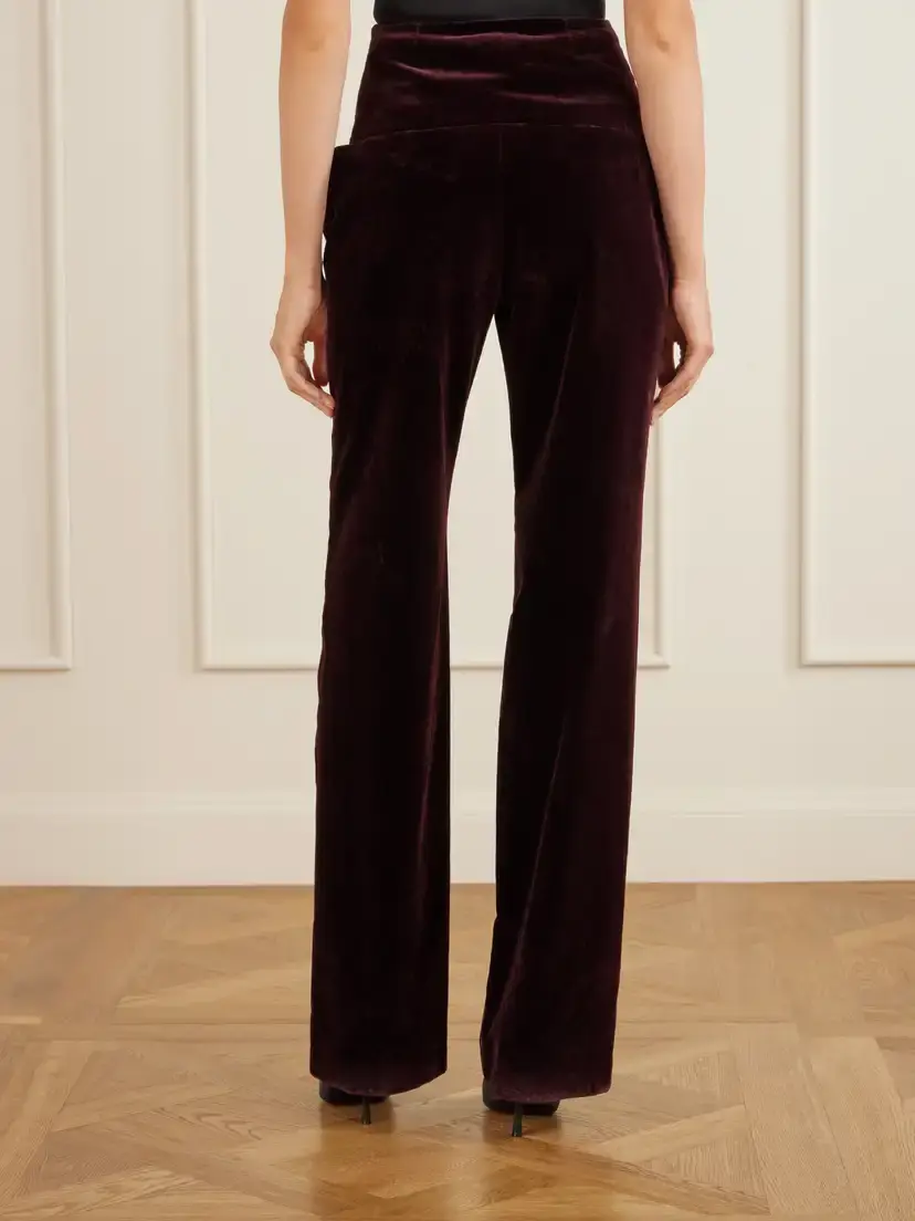 Alaïa Cotton-velvet Straight-leg Pants | Thumbnail 4