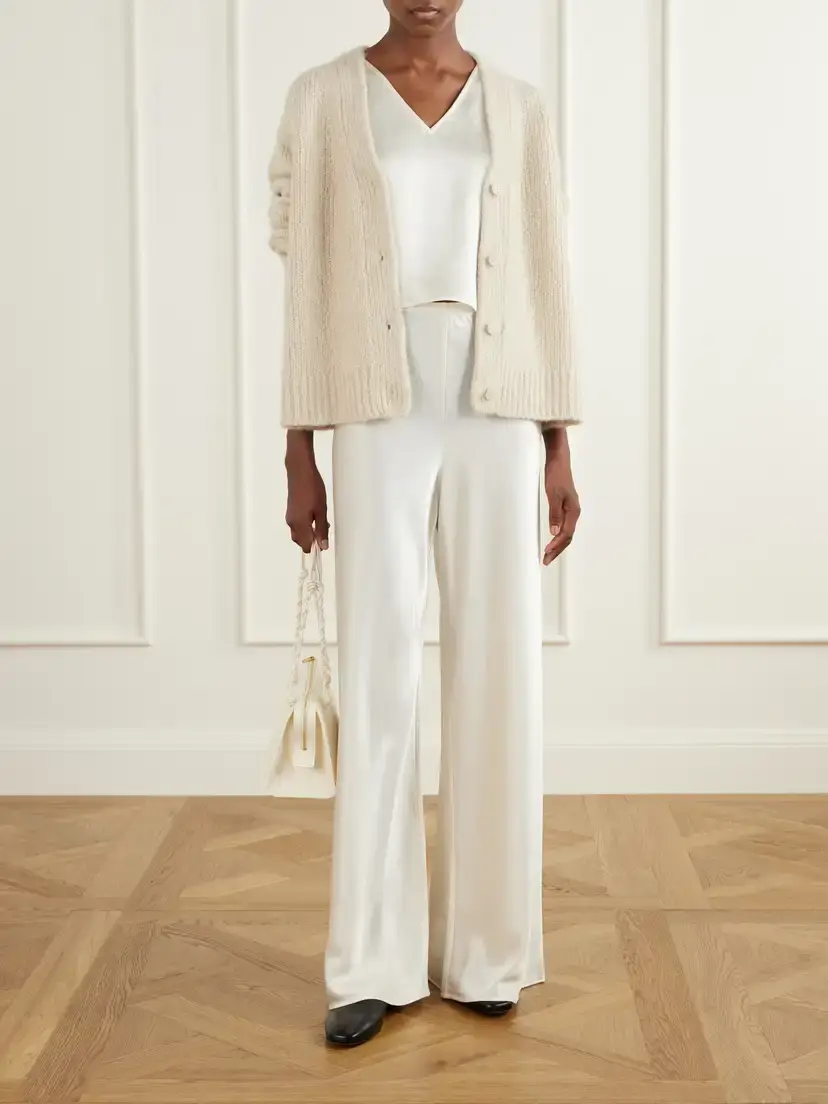 LESET Barb Draped Satin Wide-leg Pants | Thumbnail 2 LESET Barb Draped Satin Wide-leg Pants | Thumbnail 2