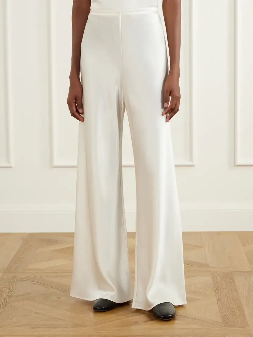 LESET Barb Draped Satin Wide-leg Pants | Thumbnail 3 LESET Barb Draped Satin Wide-leg Pants | Thumbnail 3