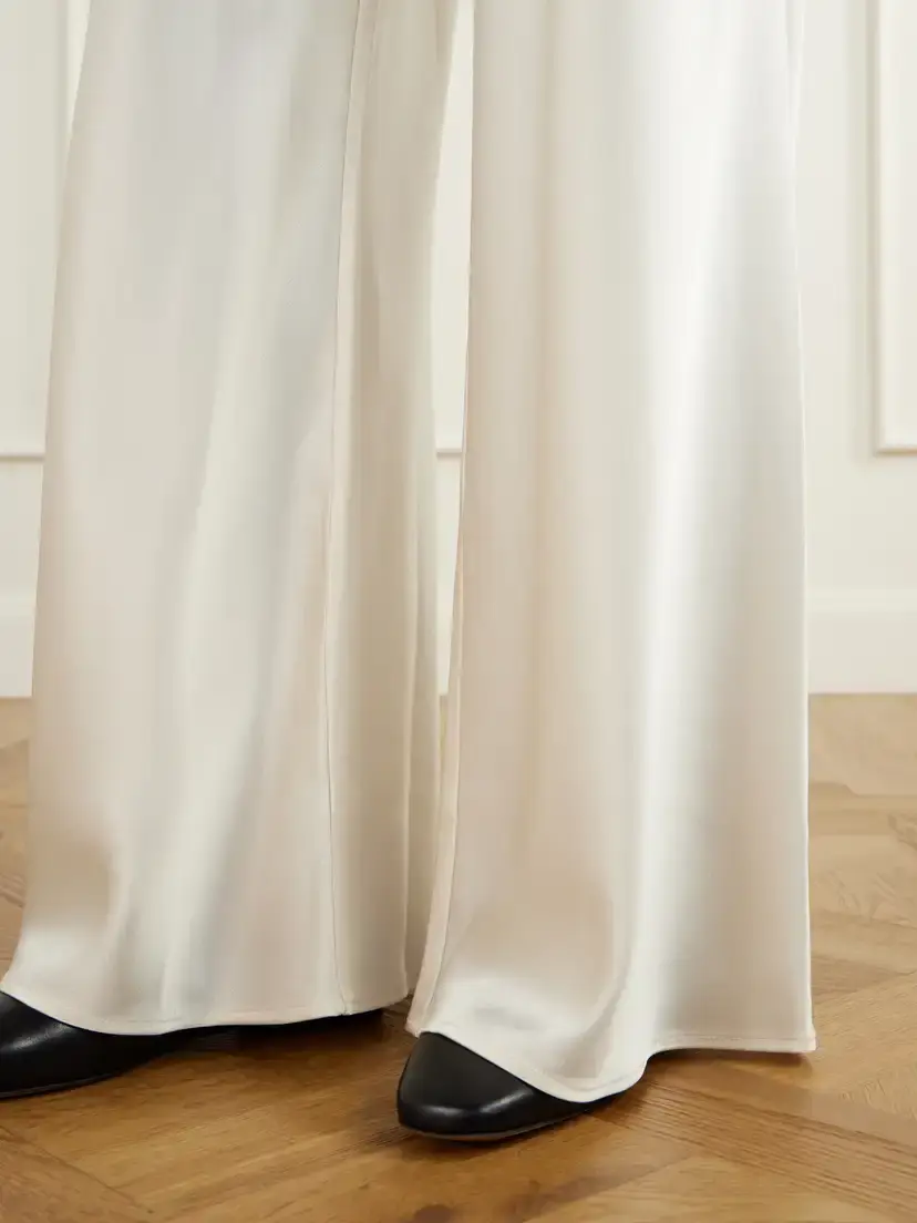 LESET Barb Draped Satin Wide-leg Pants | Thumbnail 5 LESET Barb Draped Satin Wide-leg Pants | Thumbnail 5