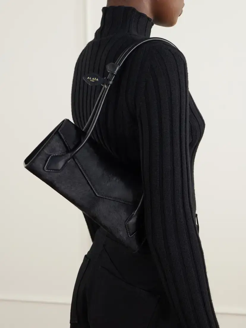 Alaïa Le Teckel Flap Small Leather-trimmed Calf Hair Shoulder Bag | Thumbnail 2 Alaïa Le Teckel Flap Small Leather-trimmed Calf Hair Shoulder Bag | Thumbnail 2