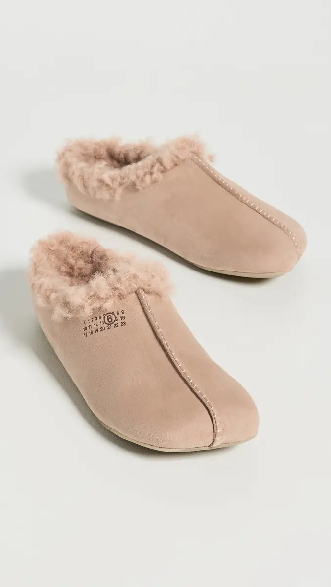 MM6 MAISON MARGIELA Suede Faux Shearling Slippers | Thumbnail 6 MM6 MAISON MARGIELA Suede Faux Shearling Slippers | Thumbnail 6