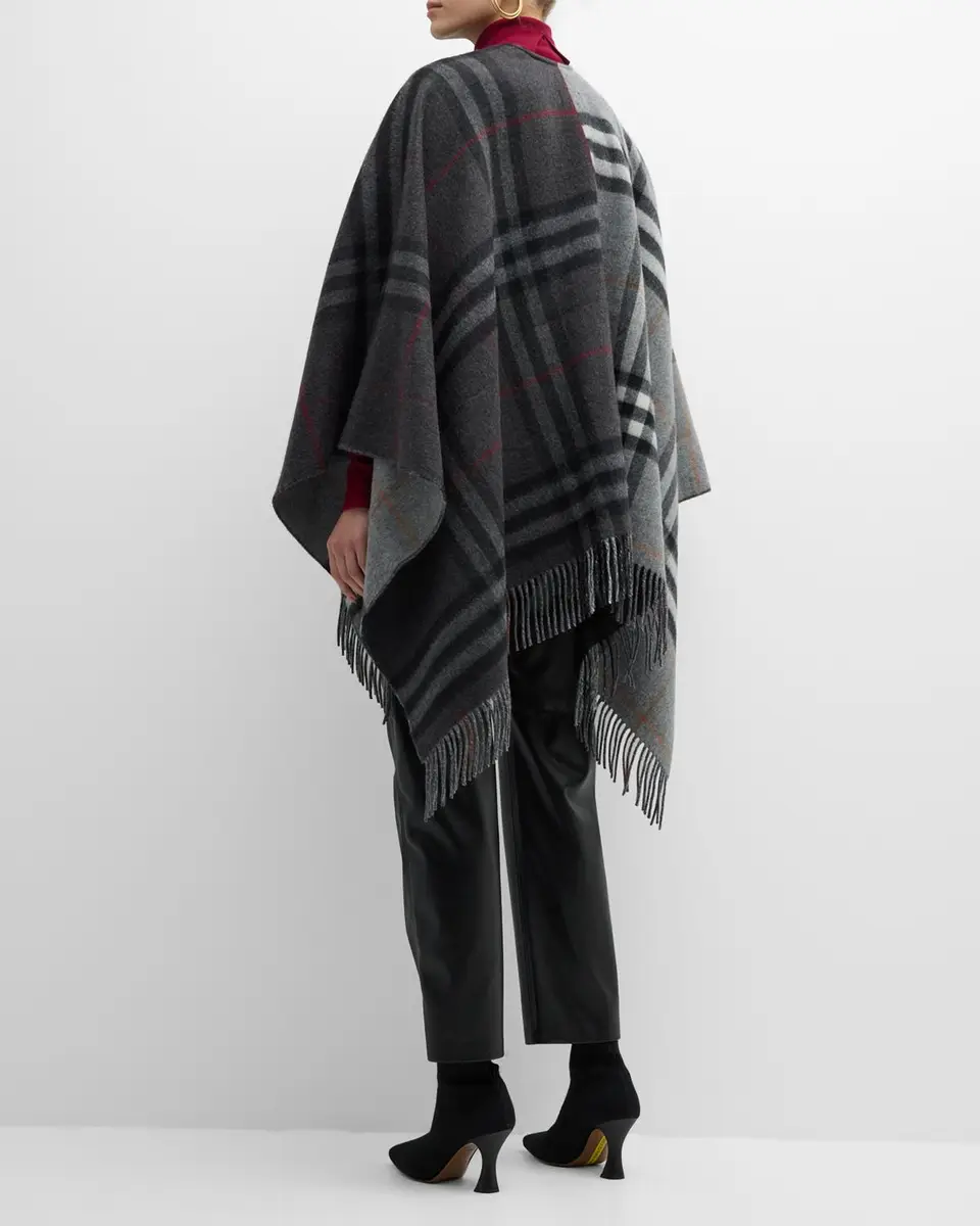 Burberry Giant Check Logo Cashmere-Blend Cape | Thumbnail 6 Burberry Giant Check Logo Cashmere-Blend Cape | Thumbnail 6