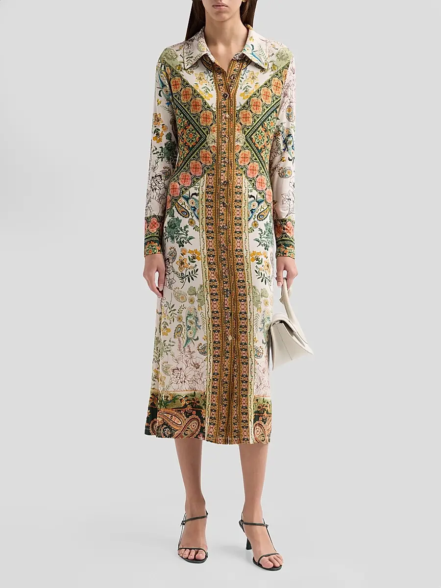 Johnny Was Women's The Janie Favorite Solana Printed Midi Shirtdress | Thumbnail 2 Johnny Was Women's The Janie Favorite Solana Printed Midi Shirtdress | Thumbnail 2