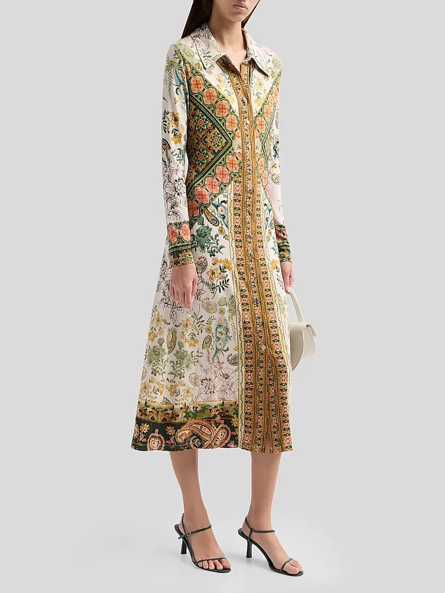 Johnny Was Women's The Janie Favorite Solana Printed Midi Shirtdress | Thumbnail 4 Johnny Was Women's The Janie Favorite Solana Printed Midi Shirtdress | Thumbnail 4