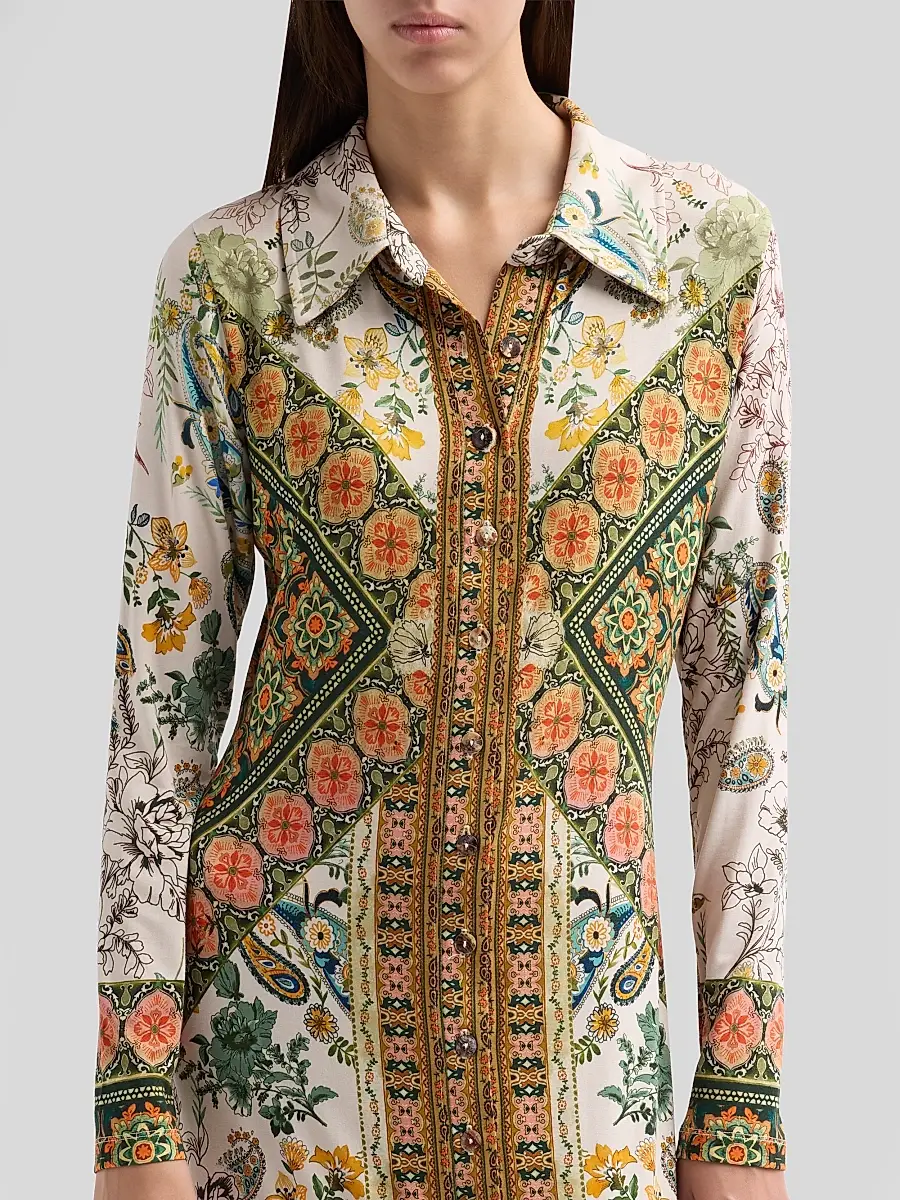 Johnny Was Women's The Janie Favorite Solana Printed Midi Shirtdress | Thumbnail 5 Johnny Was Women's The Janie Favorite Solana Printed Midi Shirtdress | Thumbnail 5