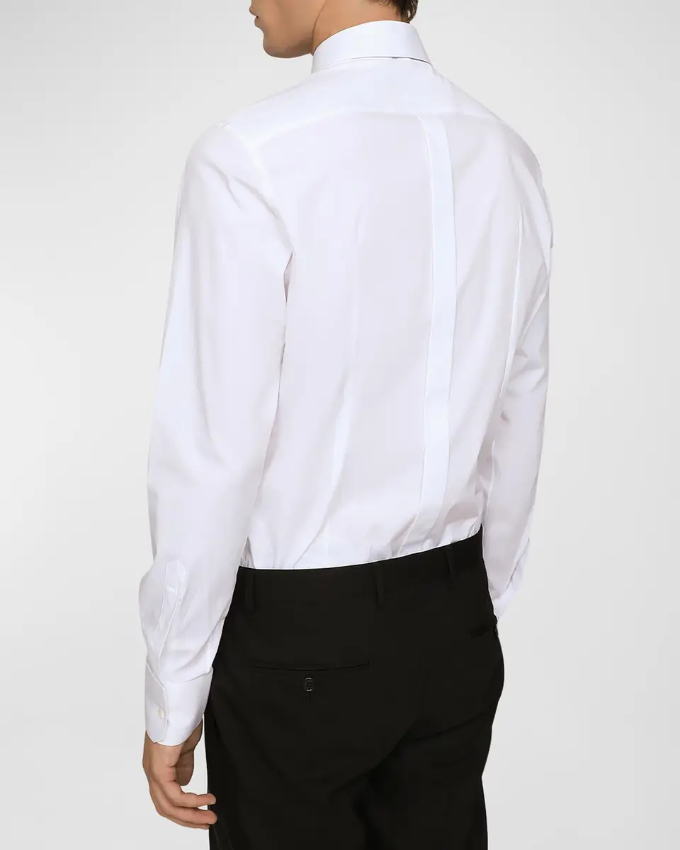 Dolce & Gabbana Men's Solid Stretch Cotton Dress Shirt | Thumbnail 3 Dolce & Gabbana Men's Solid Stretch Cotton Dress Shirt | Thumbnail 3