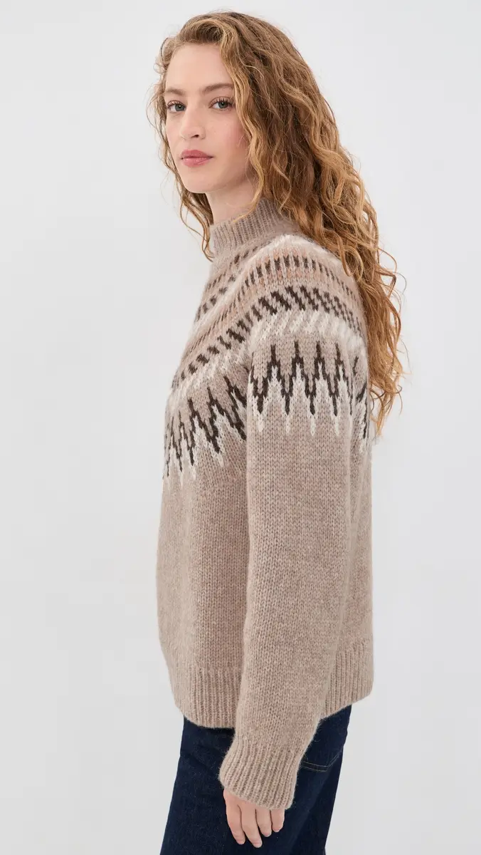 APIECE APART Fair Isle Mock Neck Pullover | Thumbnail 4 APIECE APART Fair Isle Mock Neck Pullover | Thumbnail 4