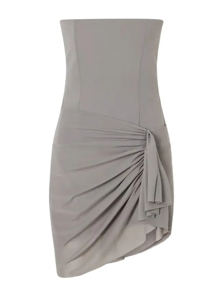 Alex Perry Strapless Gathered Powermesh Mini Dress