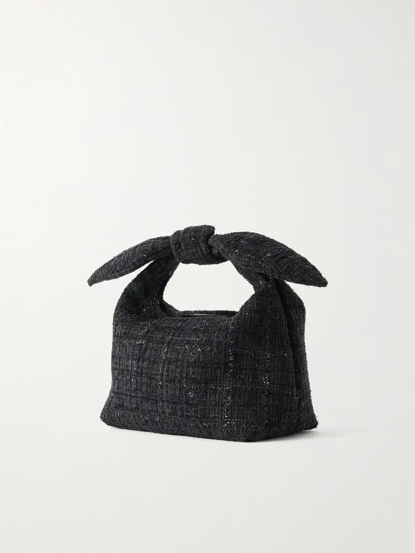 Aquazzura Bow Tie Mini Metallic Tweed Top-handle Bag | Thumbnail 4