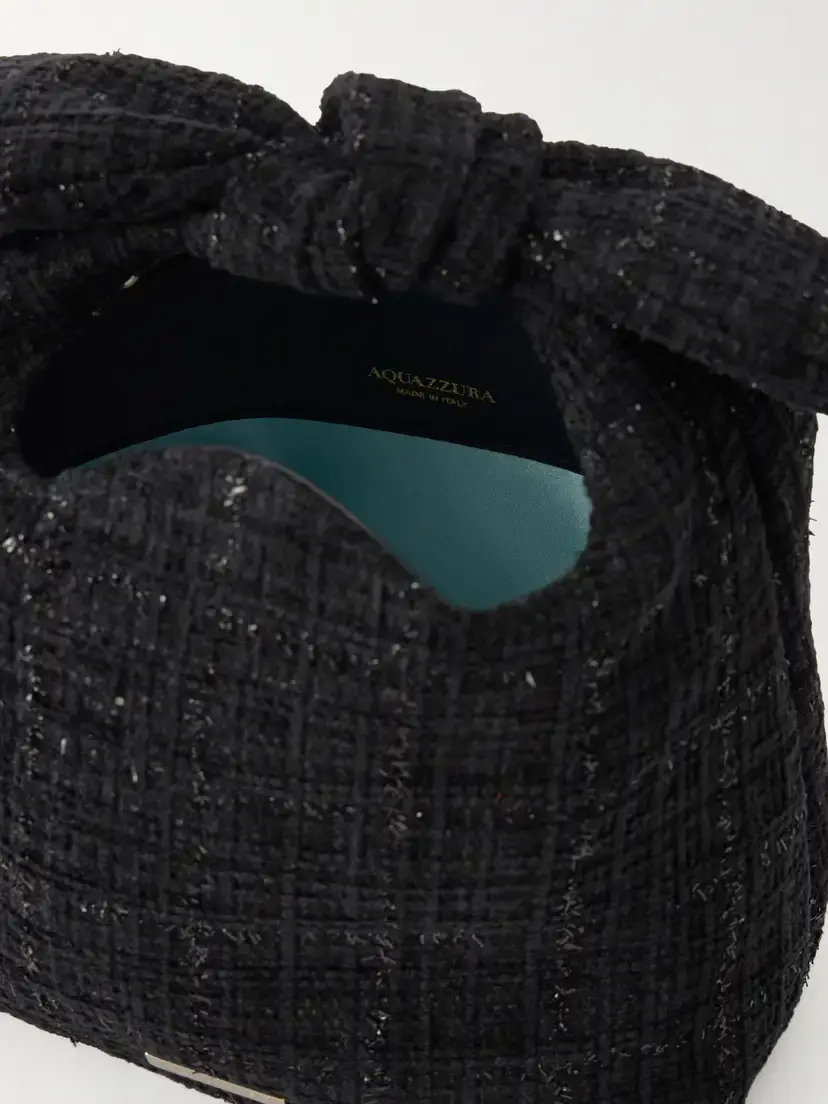 Aquazzura Bow Tie Mini Metallic Tweed Top-handle Bag | Thumbnail 6