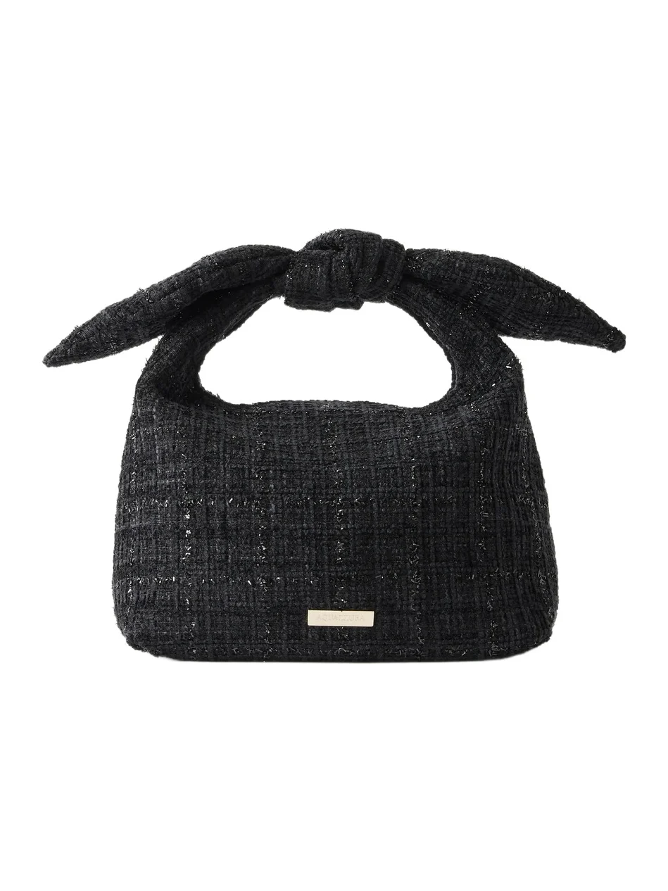 Bow Tie Mini Metallic Tweed Top-handle Bag Bow Tie Mini Metallic Tweed Top-handle Bag