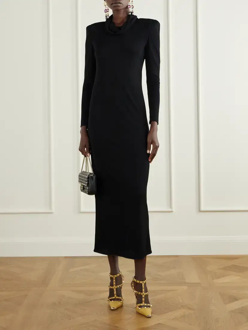 Valentino Garavani Gathered Crepe Midi Dress | Thumbnail 2 Valentino Garavani Gathered Crepe Midi Dress | Thumbnail 2