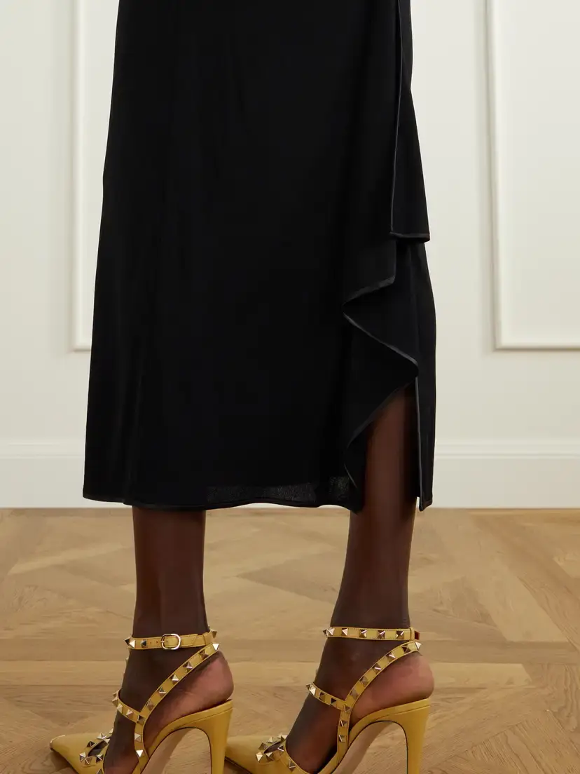 Valentino Garavani Gathered Crepe Midi Dress | Thumbnail 4 Valentino Garavani Gathered Crepe Midi Dress | Thumbnail 4